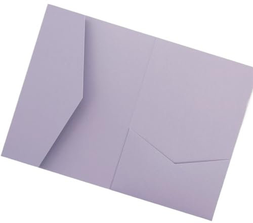 MZSKLW Einladungskarten Hochzeit 50 dreifach gefaltete Hochzeitseinladungskarten mit Rosen-Laserschnitt, Taschen-Einladungsumschlag Hochzeitseinladungskarten(Color:Pearl violet,Size:Custom set)