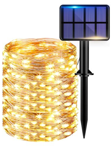 Kolpop Solar Fairy Lights Outdoor, 72FT/22M 220 LED Solar String Lights Waterproof with 8 Modes, Copper Wire Solar Lights Outdoor Garden for Tree Party Patio Wedding Yard Christmas