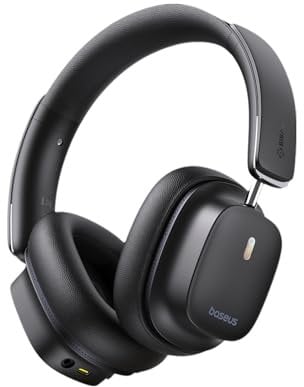 Baseus Wireless Noise Cancelling Kopfhörer mit Spatial Audio, Bluetooth Kopfhörer Over Ear mit LDAC Hi-Res Sound, 65H Spielzeit, Deep Bass, Transparency Mode, Custom EQ via App, faltbares Design