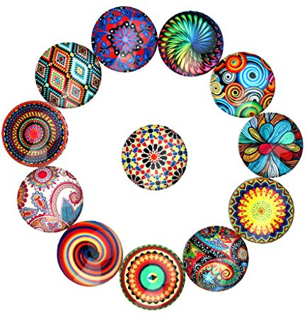 20 Stück Glas-Cabochons mit flacher Rückseite, für Scrapbooking, Kuppel zum Basteln, 20 mm