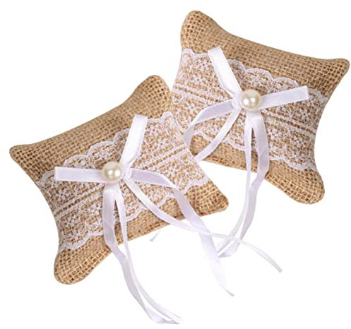 OKUMEYR Ringkissen Für Eheringe 2er Satz Für Hochzeitspaar Dekoratives Ringkissen Für Trauung