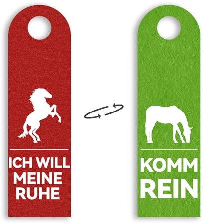 NICEIN 2PCS Bitte nicht Stören Schild - Komm Rein,Ich will Meine Ruhe,Rotes und Grünes Türschild Kinderzimmer,Türschild Bitte Nicht Stören,Pferde Mädchen Geschenk,Geschenke für Teenager(GrünⅡ)
