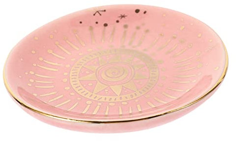 TINEASUR Ceramic Ring Holder Nordischer Stil Schmuckablage Ungleichmäßige Keramik Schmuckplatte Dekorativer Ringhalter Für Schmuckaufbewahrung Sonnenblume Design
