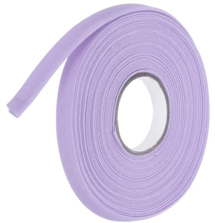 QUARKZMAN 9 Meter Schrägband Baumwolle Helllila, 1 cm Einfassband zum Nähen, Stoffband für DIY-Projekte, Stricken, Nähen