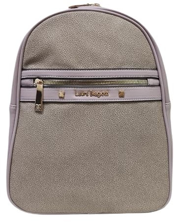 Laura Biagiotti Zaino Donna Linea Rosemin, Dimensioni 32x26x12 cm, Ecopelle Stampa Tapiro e Tinta Unita, Tasche Multiple, Tracolla e Manico in Tessuto Personalizzato Art.LB25S-104-5 (CIPRIA ROSA)