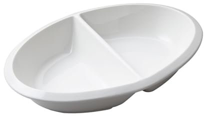 Porcelain Vegetable Dish 31.5cm/12.5inch Wide Edge – Chip-Resistant, Microwave, Dishwasher & Freezer Safe – White Smart-Edge Serving Bowl, Non-Porous, BS Standard