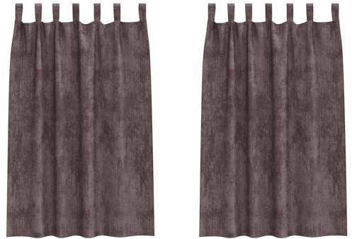 vidaXL Vorhang mit Vorhängen 2 pcs Braun 175 x 140 cm Samt, Wohnzimmervorhänge, Klassische Samt-Panels, Sichtschutz und Verdunklung für stilvolle Einrichtung