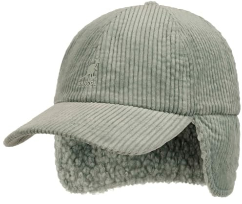 Kangol Cozy Cord Earflap Cap Basecap Baseballcap Ohrenklappen Wintercap Damen/Herren - mit Schirm, Lederband, Hinten geschlossen Herbst-Winter Winter