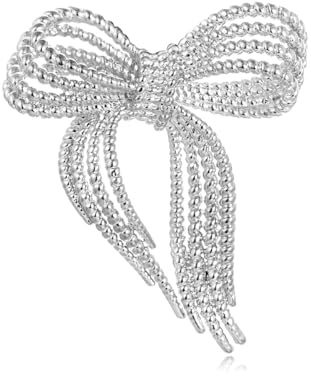Zierliche Schleifen-Brosche – Gold- oder versilberte Anstecknadel für Frauen, 5,4 x 4,4 cm, Hochzeits-Party-Accessoire, Schmuck für Hüte, Taschen, Anzüge