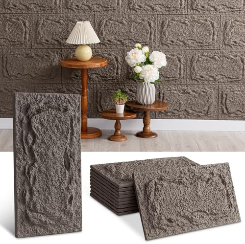 3d Wall Panels, Stone Look Wall Panels, 2 Cm Thick Foam Wall Panels, Indoor And Outdoor Wall Decoration, Self-install Wall Panels (Gray)