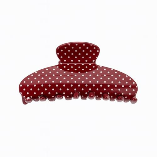 The RPZL Premium Acetate Big Hair Accessory | Oversized Claw Clip for Thick and Thin Hair | Stylish Hair Jaw for Women and Girls (RED POLKA DOT)