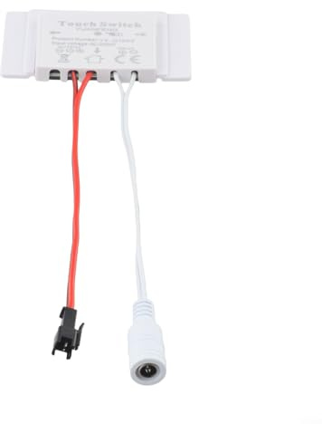 Interruptor de sensor táctil CC 12 V 5 A 60 W con un solo botón para luces LED de espejo diseñado para la instalación en superficies de vidrio, acrílico y piedra artificial en baños y armarios (cable