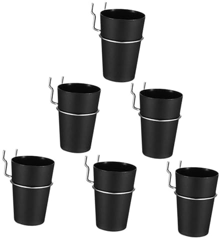 TOBBOMEY Ensemble de 6 Coupelles Noires avec Crochets 1 Pouce pour Panneaux Perforés Accessoires en Fer et ABS pour Organisateur d'Atelier Rangement Petites Pièces Garage et Bureau