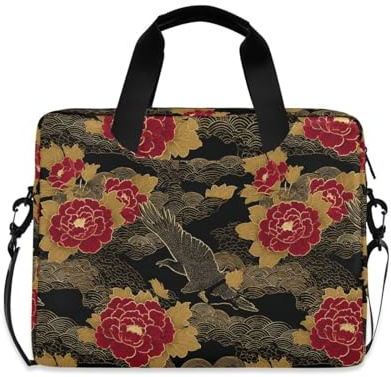 Laptop Sleeve Case 15-16 Inch Lightweight Laptop Sleeves Japanese Style Rose Gold and Black Travel Sleeve Bag for Men Women