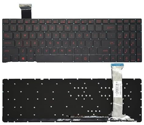 FANFAOZ Laptop parts US/RU Laptop Keyboard For G551 GL551/JM/JX/VW GL551J G771J/JM/JW G58JW N551/Z/JB/JM/Q/JV/JQ/ZU N551J/JK N552 N552V ZX50V(US Red Word Backlit)