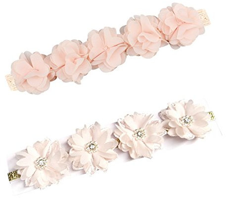COUXILY Bambina Fascia Capelli Fasce Cerchietti con un Inchino Accessori fiore fasce per Battesimo (CH01)