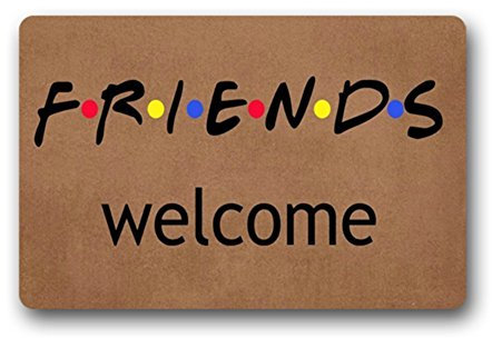 Shinewe Fußmatte für den Eingangsbereich, personalisierbar, mit Aufschrift Friends Welcome für drinnen und draußen, für Wohnzimmer, Küche, Heimdekoration, 40 x 60 cm