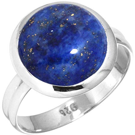 Jeweloporium Blau Natürlich Lapislazuli 925 Silber Ringe für Damen Edelstein Cocktail Silber Ringe Größe 58(18.5) Muttertag Geschenk viktorianisch Schmuck