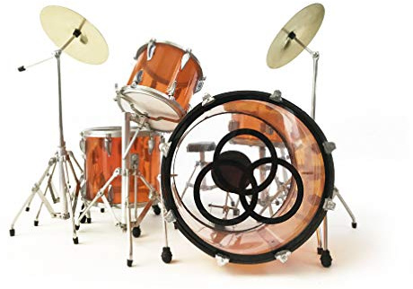FanMerch Schlagzeug-Set Led Zeppelin, John Bonham, Tribute Vistalite Transparentes bernsteinfarbenes Mini-Trommel-Set