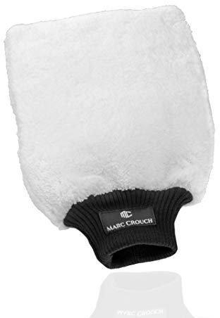 Marc Crouch® - Premium Mikrofaser Auto Waschhandschuh - ultimativer Halt Dank 4 Innenlaschen & Umhängeschlaufe - Autowaschhandschuh extra saugstark - Handschuh lackschonend für Nassreinigung
