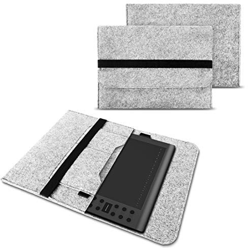 NAmobile Grafiktablett Sleeve Tasche kompatibel mit GAOMON M106K PRO Grau Dunkelgrau Hellgrau Sleeve Hülle Filz Cover Zeichentablett Schutzhülle, Farbe:Hellgrau