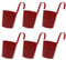 Cabilock 6Pcs Hängender Blumentopf Metall Blumentöpfe Blumeneimer Hängetopf Wand Pflanzer mit Ablaufloch Metall Vase Pflanztöpfe Pflanzgefäße Balkontopf Übertopf für Zuhause Garten Balkon Rot