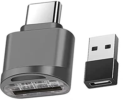 Micro SD Kartenleser USB C, Typ C Kartenleser mit USB C Adapter, OTG USB C auf Micro SD SDXC SDHC Kartenleser,Geeignet für Samsung, MacBook, C-Typ Smartphones, Tablets, etc.(Dunkelgrau)