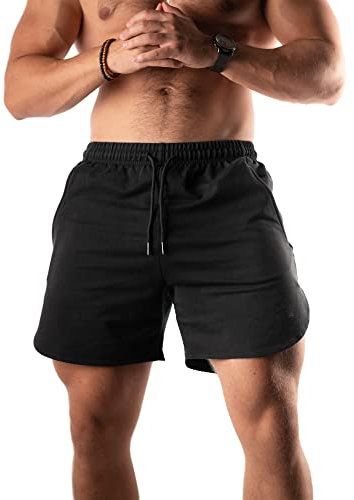 ATHLETIC AESTHETICS Performance Shorts für Herren (L, Schwarz) - Bequeme Sport- und Freizeithose - Kurze Trainingshose für Training, Sport, Fitness, Laufen und Gym