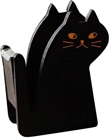 Zerodeko 1 x niedlicher Katzen-Klebebandabroller, Klebebandabroller, Retro-Holzbandschneider für Zuhause, Büro, Desktop-Zubehör, Schreibtisch-Klebebandabroller für Studenten, Mädchen, Jungen