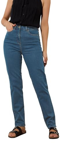 Long Tall Sally - LTS Tall Blue Washed Stretch Mom Jeans - Women's