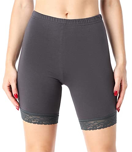 Bellivalini Damen Kurze Leggings aus Bio-Baumwolle mit Spitze für Tunika BLV50-225