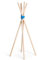 ABACHI WOOD Porte-manteau Tipi bleu sur pied en bois naturel, crochet résistant pour vêtements, sacs, chapeaux, portemanteau pour garçons et filles, maison, décoration de maison et cadeaux, (92 x 2,5