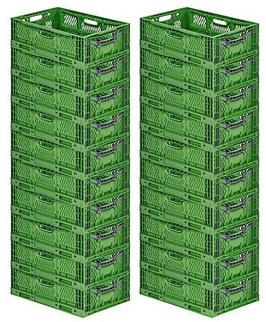 PROREGAL SuperSparSet 20x Stabile Profi-Klappbox Chameleon in Industriequalität | HxBxT 18x40x60cm | 35L | klappbar | Eurobox Eurobehälter Transportbehälter Stapelbehlter Faltbox