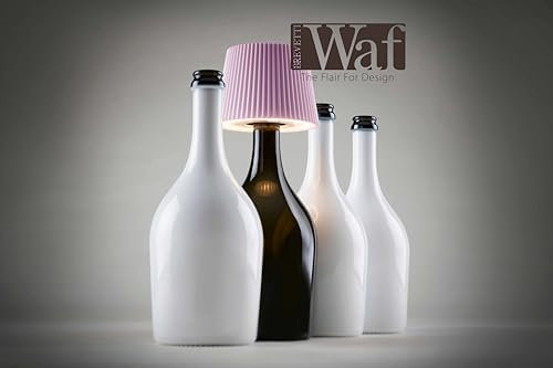 BREVETTI WAF One-Light Sun Lampada Bottiglia a Led, Paralume Lampada Portatile e Ricaricabile, Lampada da Tavolo per Interni/Esterni - Rosa Fenicottero