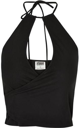 Urban Classics Damen Top Ladies Short Wraped Neckholder Top Black XS