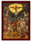 Kreuzigungssymbol, Jesus Christus, Heiliges Kreuz, handgefertigt, griechisch-orthodoxe Ikone, byzantinische Kunst, Wandbehang, Holzschild, religiöses Geschenk, 7 x 10 cm