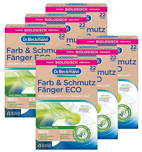Dr. Beckmann Protection durable des couleurs pour jusqu'à 180 lavages - Chiffon réutilisable - 6 x 22 lingettes