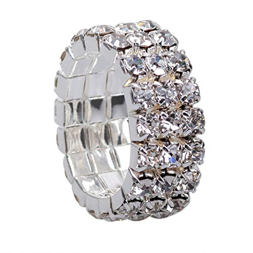 QWUVEDS Rostfreier Seil Diamantring Diamant elastischer Ring DIY-Stahl 3 und Ringe Männer Ringe Silber Schlicht