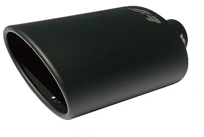 Simoni Racing Auspuffblende Oval/Schräg Schwarz - 150x100xL255mm - Anschluß ->37-54mm