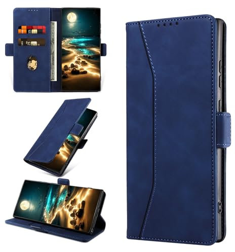 KANVOOS Coque pour Samsung Galaxy Note 20 Ultra 5G, Etui Protection Housse en Cuir PU [Porte Cartes], Antichoc Portefeuille Étui à Rabat Flip Case pour Samsung Note 20 Ultra 5G (Bleu)