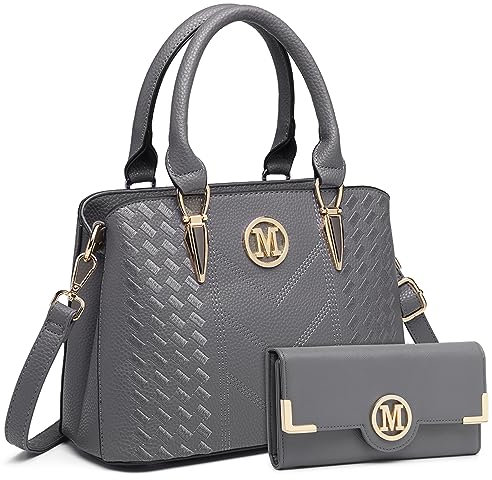 Miss Lulu Handtasche Damen, Handtasche Damen Mittelgroß, Shopper mit Geldbörse Set