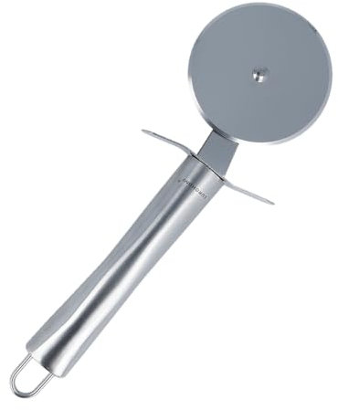 EUROHOME Pizzaschneider OLIVIA aus rostfreiem Edelstahl spülmaschinengeeignet - Pizzaroller 7 cm Ø und 23 cm Länge - Pizza Schneider mit ergonomichem Kunststoffgriff - Pizzamesser - Aufhänger im Griff