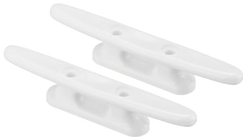 PATIKIL 4 Inch Nylon Boat Dock Cleat 2 Pack Kayak Small Rope Tie Cleat Dock for Marine Deck Boats Canoes Kayaks, Decor, White