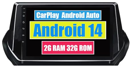 RoverOne Auto Radio Stereo per Peugeot 2008 208 2019 2020 2021 2022 con Lettore Multimediale CarPlay Android Navigazione GPS Touch Screen Bluetooth WiFi