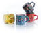 SULTAN'S GARDEN Ceramic Espresso Cups - Set of 4, 5 Oz Each, Handmade, 2.75 Inch, Multicolor Demitasse, Microwave & Dishwasher Safe
