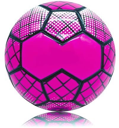 Pallone da calcio ricreativo, diverse misure e colori, ideale per allenamento, parco, giardino e divertimento, palloni da calcio senza marchio (rosa, 5)