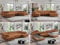 MKS MEBLE Sofa U, Wohnlandschaft U-Form, Ecksofa mit Schlaffunktion und Bettkasten, Schlafsofa mit Bettkasten, Couch mit Verstellbare Kopfstützen - Pedro U - Orange Struktur