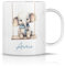 iCaseDesigner Personalised Childrens Polymer Mug - Cute Baby Elephant on a Swing - Blue Theme