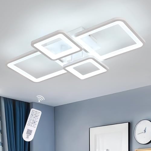 DELIPOP 54W LED Deckenleuchte Dimmbar Deckenlampe LED Wohnzimmerlampe mit Fernbedienung APP Farbwechsel - Moderne Deckenleuchte Energie Sparen Dimming Deckenbeleuchtung Schlafzimmerlampe