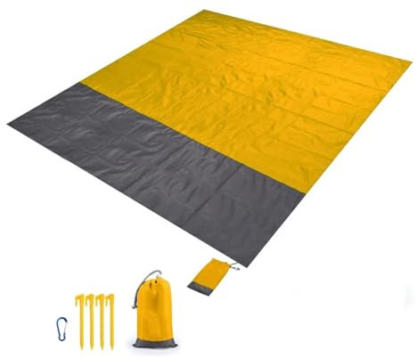 MMRTDJDR Wasserabweisende Outdoor-Decke: tragbar, faltbar, 200 x 140 cm (gelb)